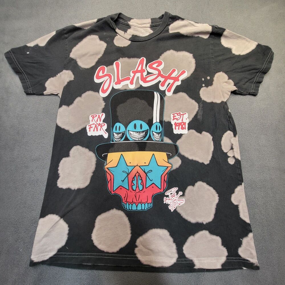 GNR Slash T Shirt Mens XS Black Spotted Short Sleeve Crew Neck